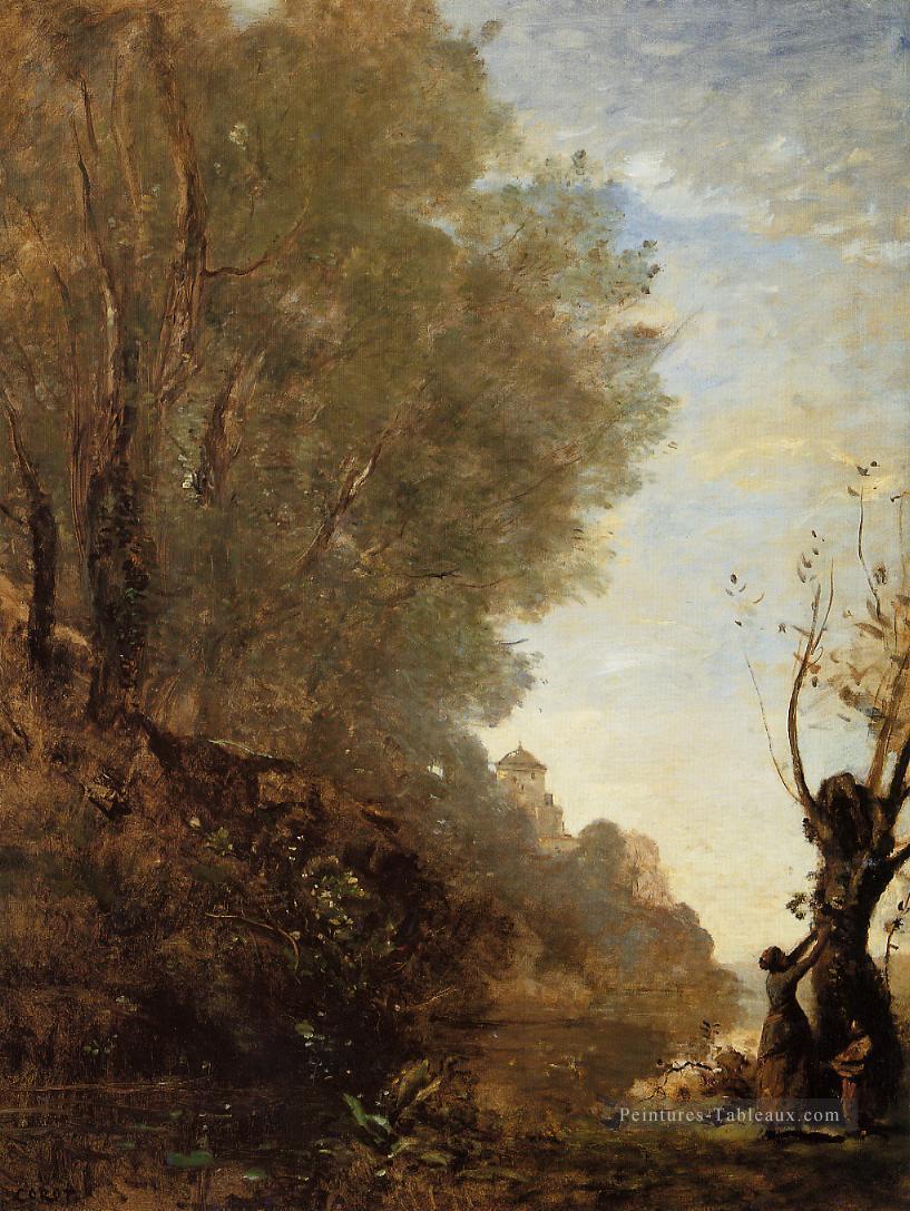 L’Ile Heureuse en plein air romantisme Jean Baptiste Camille Corot Peintures à l'huile